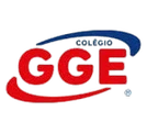 Logo do Colégio GGE, com o texto GGE em destaque e o nome Colégio acima em um emblema oval vermelho e azul.